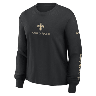 売れ筋商品|||ナイキ カットソー トップス レディース Women's Black New Orleans Saints Primary Logo T-Shirt Black Women's Nike Black New Orleans Saints Custom Game Jersey